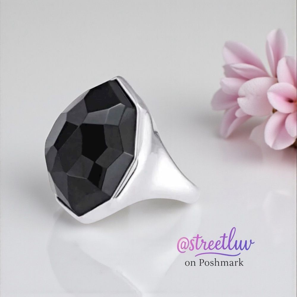 Stella & Dot Nouvelle Ring Black Silver